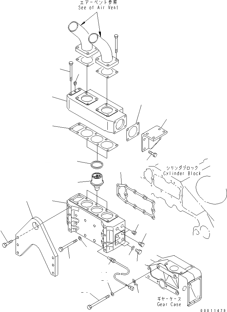 Схема запчастей Komatsu SDA12V140E-1D - ТЕРМОСТАТ И ТЕРМОСТАТ ДВИГАТЕЛЬ