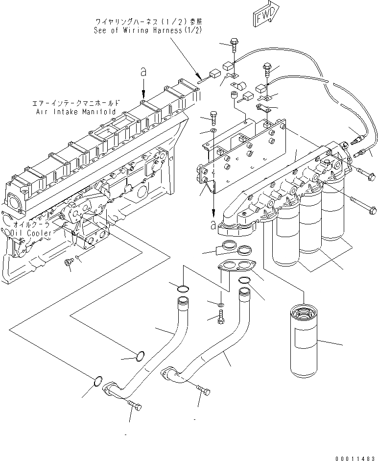 Схема запчастей Komatsu SDA12V140E-1D - МАСЛ. ФИЛЬТР ДВИГАТЕЛЬ