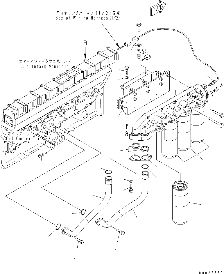 Схема запчастей Komatsu SDA12V140E-1D - МАСЛ. ФИЛЬТР (ДЛЯ VHMS) ДВИГАТЕЛЬ