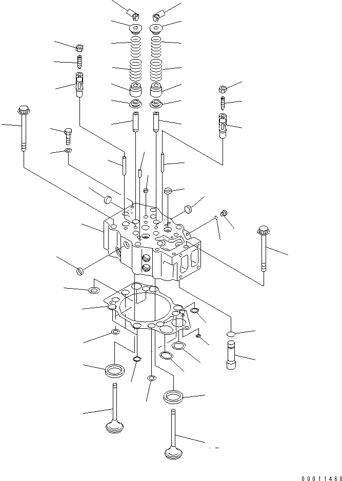 Схема запчастей Komatsu SDA12V140E-1D-D - ГОЛОВКА ЦИЛИНДРОВ ДВИГАТЕЛЬ