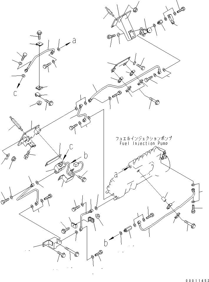 Схема запчастей Komatsu SDA12V140E-1D-D - ТОПЛИВОПРОВОД. (ПРАВ. ГРУПП.) ДВИГАТЕЛЬ