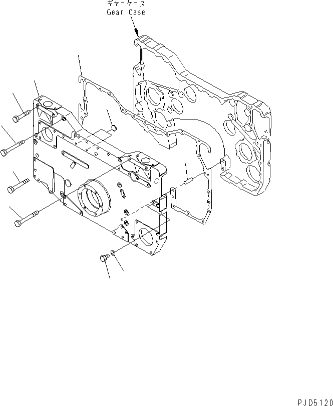 Схема запчастей Komatsu SDA12V140E-1D-D - ПЕРЕДН. COVER ДВИГАТЕЛЬ