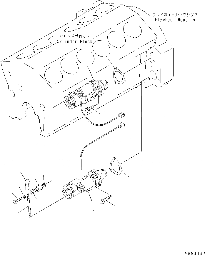 Схема запчастей Komatsu SDA12V140E-1D-D - КРЕПЛЕНИЕ СТАРТЕРА (7.KW) (КРОМЕ ЯПОН.) (ДЛЯ ОГРАНИЧЕНИЯ ПО ВЫБРОСУ ЕВРОП.) ДВИГАТЕЛЬ