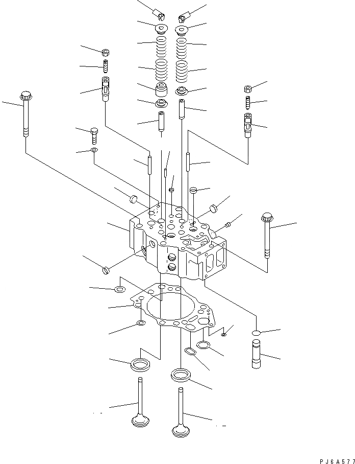 Схема запчастей Komatsu SDA12V140-1B-A - ГОЛОВКА ЦИЛИНДРОВ(№779-) ДВИГАТЕЛЬ
