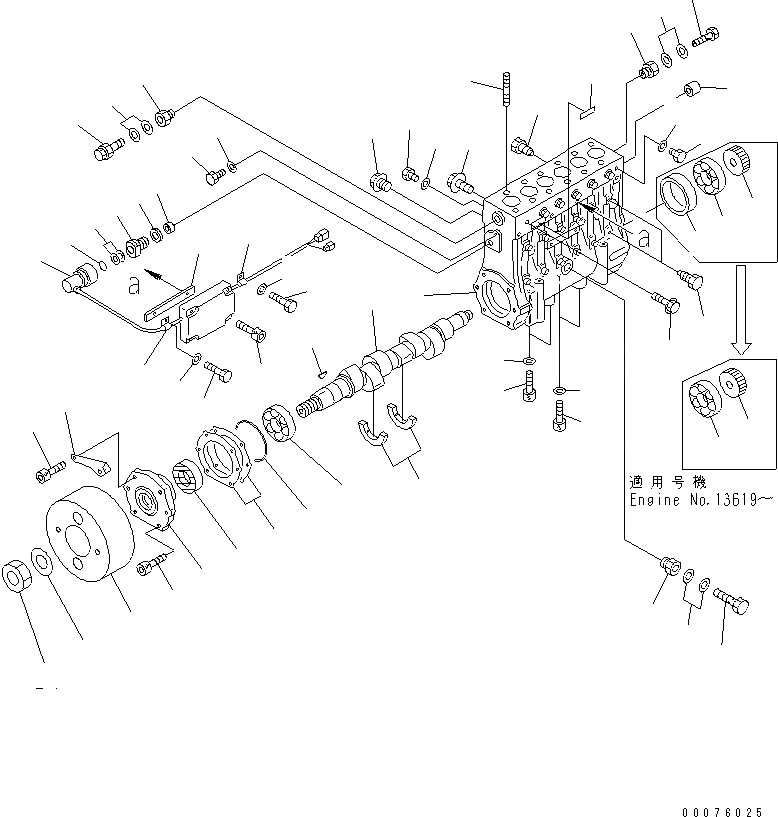 Схема запчастей Komatsu SDA12V140-1B-A - ТОПЛ. НАСОС (НАСОС) (ЛЕВ.) (/) (ДЛЯ ЭЛЕКТРИЧ. РЕГУЛЯТОРА) (ДЛЯ EC REGULATION) (ВНУТР. ЧАСТИ)(№79-) ДВИГАТЕЛЬ