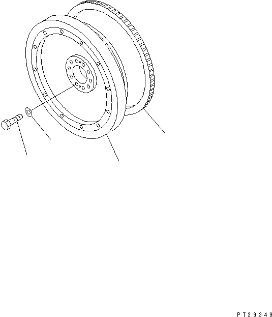 Схема запчастей Komatsu SDA12V140-1B-A - МАХОВИК ДВИГАТЕЛЬ