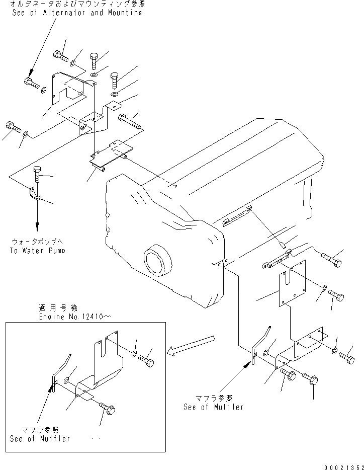 Схема запчастей Komatsu SDA12V140-1B-A - ЗАЩИТА (ПРИВОД ТОПЛ. НАСОСА)(№797-) ДВИГАТЕЛЬ