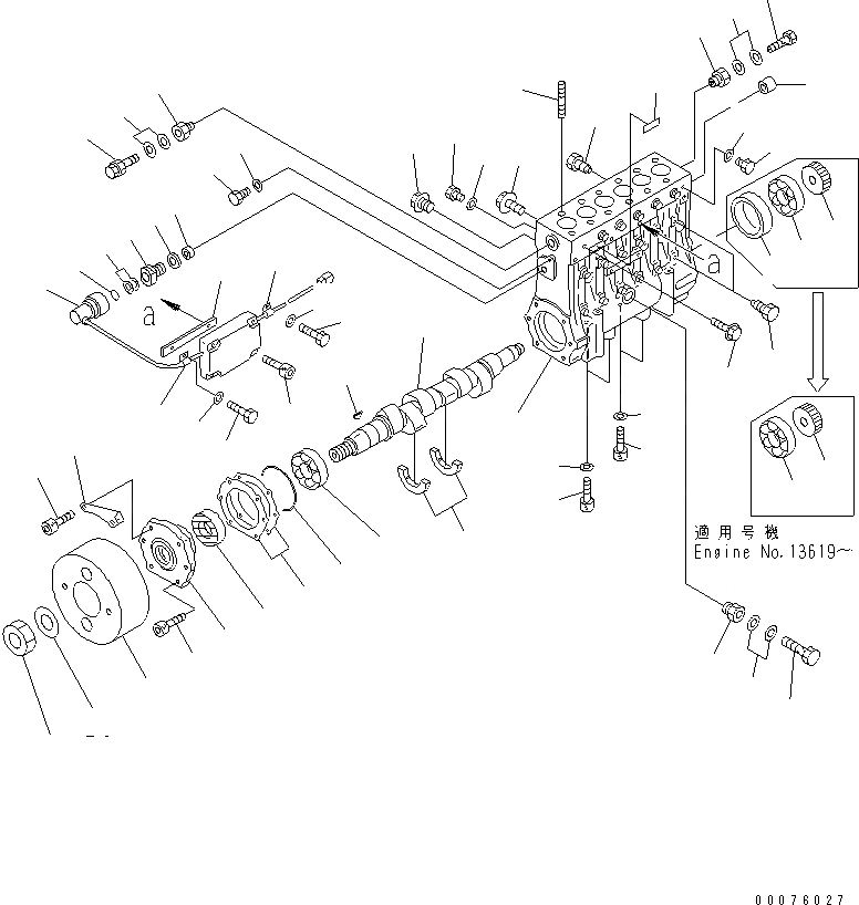 Схема запчастей Komatsu SDA12V140-1C-A - ТОПЛ. НАСОС (НАСОС) (ЛЕВ.) (/) (ДЛЯ ОГРАНИЧЕНИЯ ПО ВЫБРОСУ ЕВРОП.) (ВНУТР. ЧАСТИ)(№9-) ДВИГАТЕЛЬ