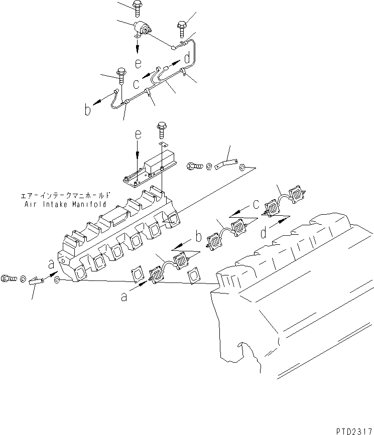 Схема запчастей Komatsu SDA12V140-1C-A - ВЫКЛЮЧАТЕЛЬ ПОДОГРЕВАТЕЛЯ (/) (ПРАВ. ГРУПП.)(№797-) ДВИГАТЕЛЬ