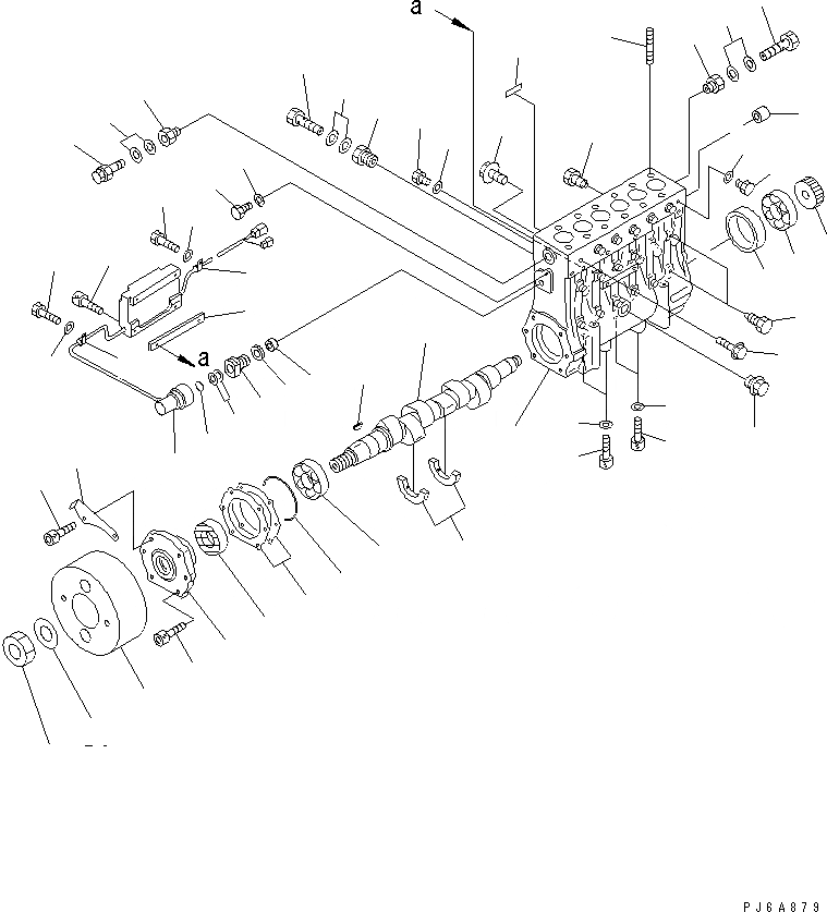 Схема запчастей Komatsu SDA12V140-1C-A - ТОПЛ. НАСОС (НАСОС) (ПРАВ.) (/) (ДЛЯ ЭЛЕКТРИЧ. РЕГУЛЯТОРА) (ДЛЯ EC REGULATION) (ВНУТР. ЧАСТИ)(№79-) ДВИГАТЕЛЬ