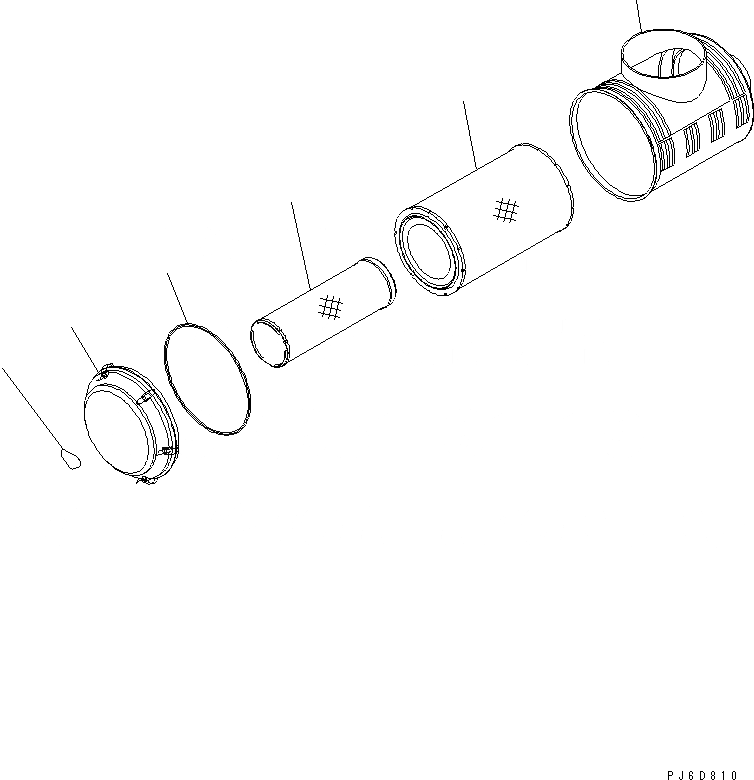 Схема запчастей Komatsu SDA12V140E-1D-A - ВОЗДУХООЧИСТИТЕЛЬ (ВНУТР. ЧАСТИ)(№-) ДВИГАТЕЛЬ