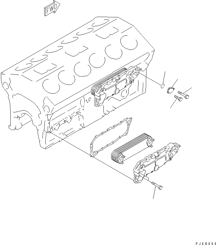 Схема запчастей Komatsu SDA12V140E-1D-A - МАСЛООХЛАДИТЕЛЬ КРЕПЛЕНИЕ(№89-) ДВИГАТЕЛЬ