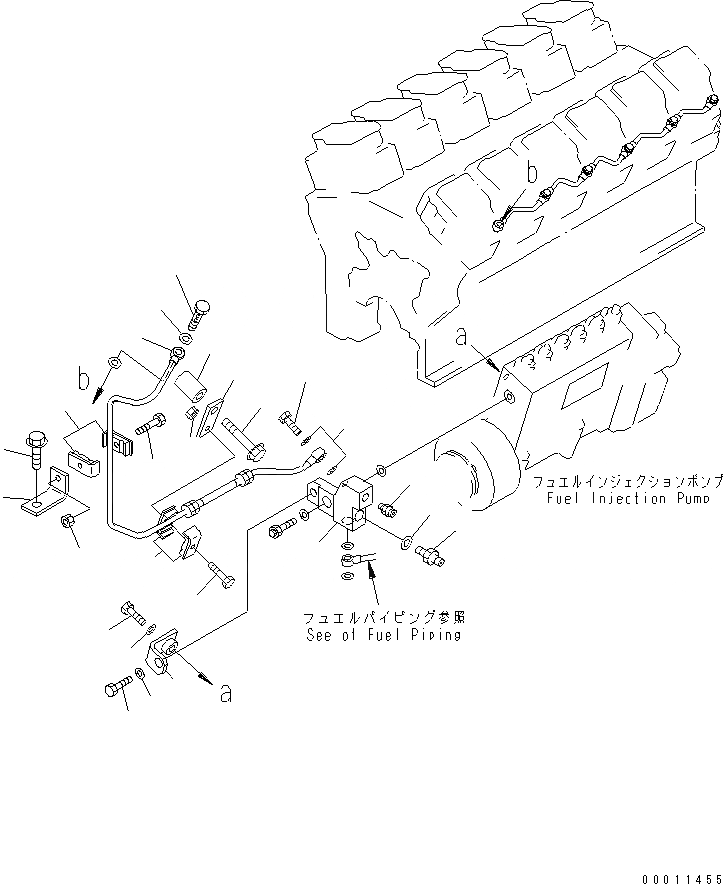 Схема запчастей Komatsu SDA12V140E-1D-A - ВОЗВРАТ ТОПЛИВА (ЛЕВ. ГРУПП.)(№-) ДВИГАТЕЛЬ