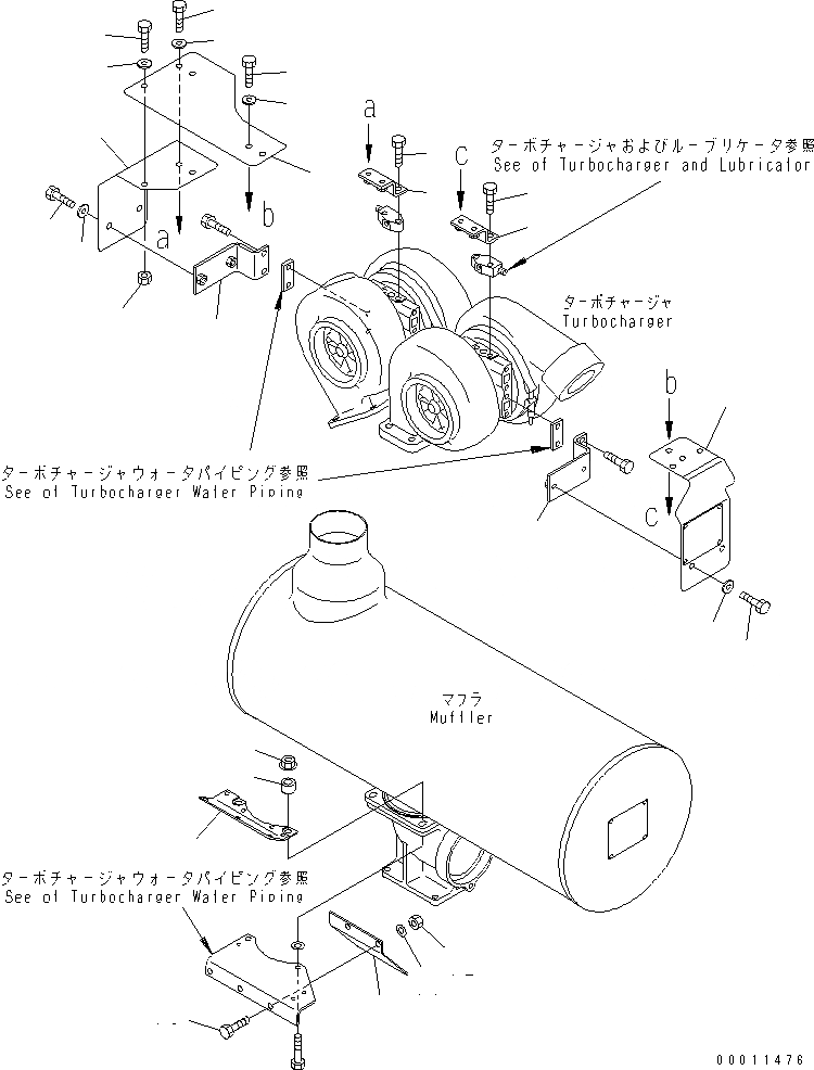 Схема запчастей Komatsu SDA12V140E-1D-AD - ТУРБОНАГНЕТАТЕЛЬ ЗАЩИТН. КРЫШКА(КРОМЕ ЯПОН.)(№-) ДВИГАТЕЛЬ