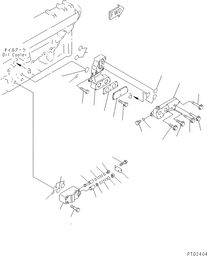 Схема запчастей Komatsu SDA12V140E-1D-AD - МАСЛ. АДАПТЕР (ДЛЯ VHMS)(№-) ДВИГАТЕЛЬ