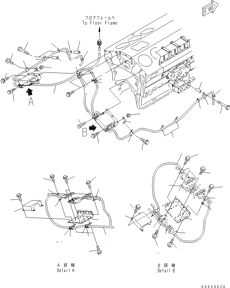 Схема запчастей Komatsu SDA12V140E-1D-AD - ПРОВОДКА (/) (ДЛЯ VHMS LESS)(№7-) ДВИГАТЕЛЬ