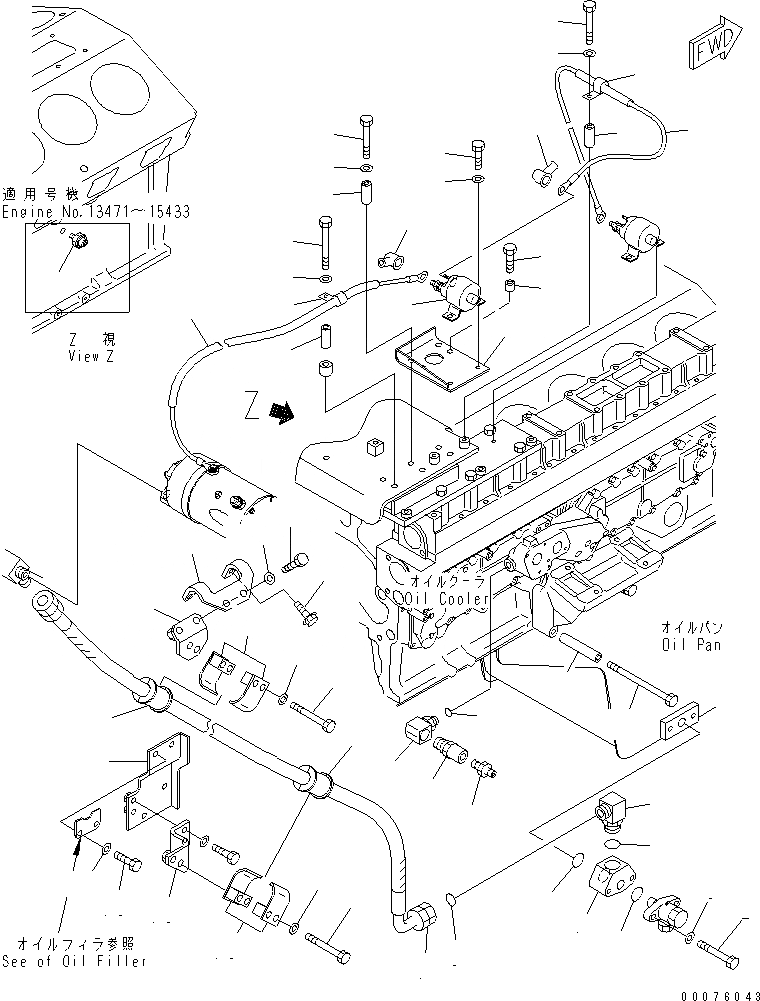 Схема запчастей Komatsu SDA12V140E-1D-AD - PRELUBE МАСЛ. НАСОС КОМПОНЕНТЫ(№7-) ДВИГАТЕЛЬ