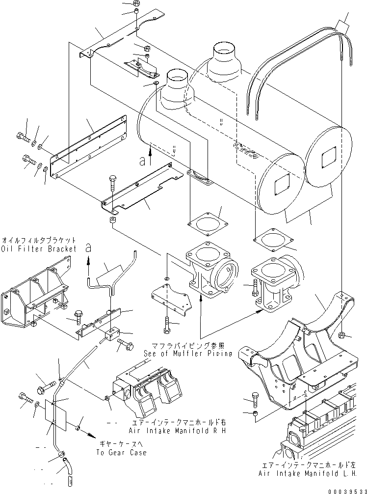 Схема запчастей Komatsu SDA12V140E-1D-DH - ГЛУШИТЕЛЬ (КРОМЕ ЯПОН.)(№-) ДВИГАТЕЛЬ