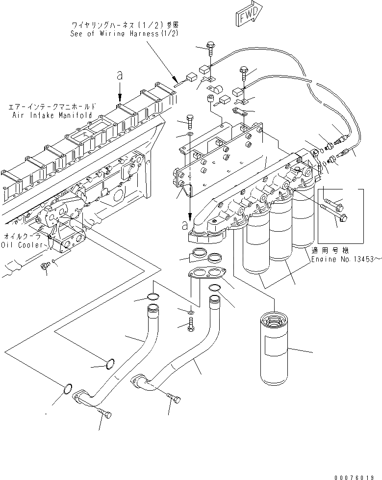 Схема запчастей Komatsu SDA12V140E-1D-DH - МАСЛ. ФИЛЬТР (ДЛЯ VHMS)(№-) ДВИГАТЕЛЬ