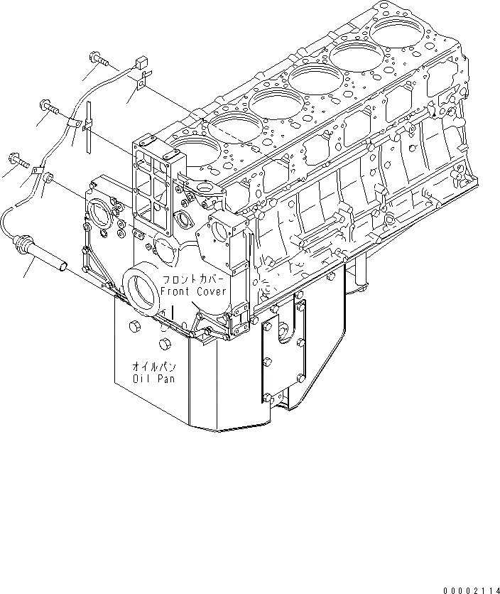 Схема запчастей Komatsu SDA6D140E-2E-9 - ОБОГРЕВ. МАСЛ. ПОДДОНА (МОРОЗОУСТОЙЧИВ. СПЕЦИФИКАЦИЯ)(№-) ДВИГАТЕЛЬ