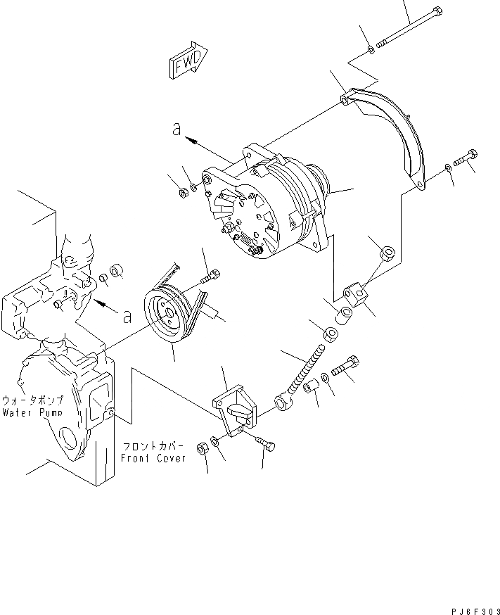 Схема запчастей Komatsu SDA6D140E-3H-9 - КРЕПЛЕНИЕ ГЕНЕРАТОРА (9A) (ЗАПЫЛЕНН СПЕЦ-Я)(№99-) ДВИГАТЕЛЬ