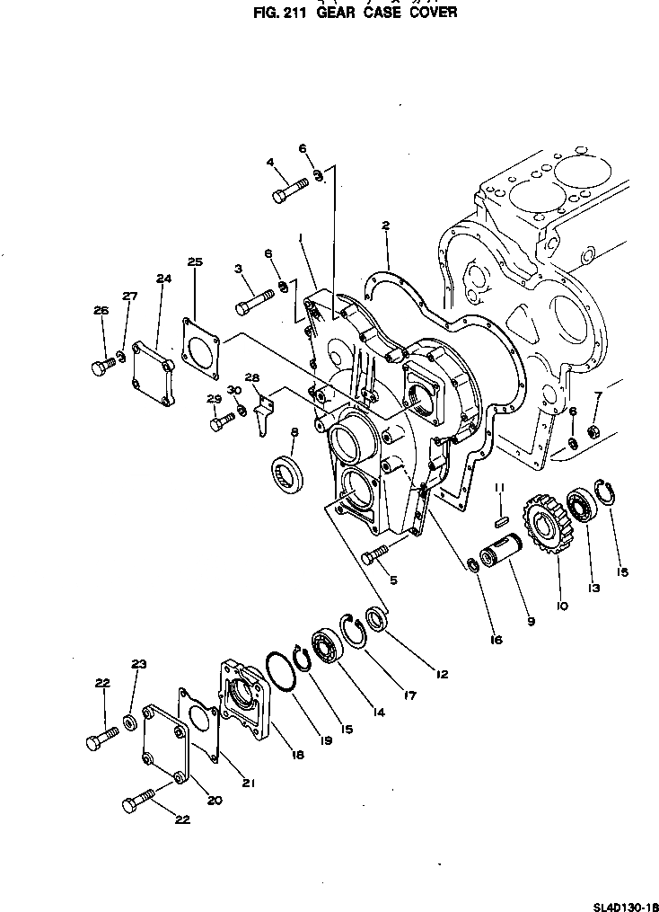Схема запчастей Komatsu SL4D130-1C - КОРПУС ШЕСТЕРЕНН. ПЕРЕДАЧИ COVER БЛОК ЦИЛИНДРОВ