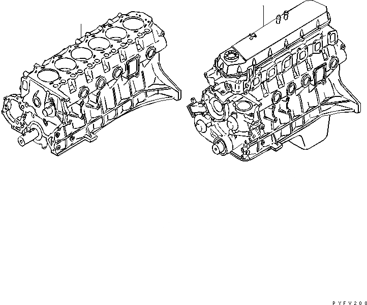 Схема запчастей Komatsu TB45-191-A - BARE И КОРОТК. ДВИГАТЕЛЬ ДВИГАТЕЛЬ