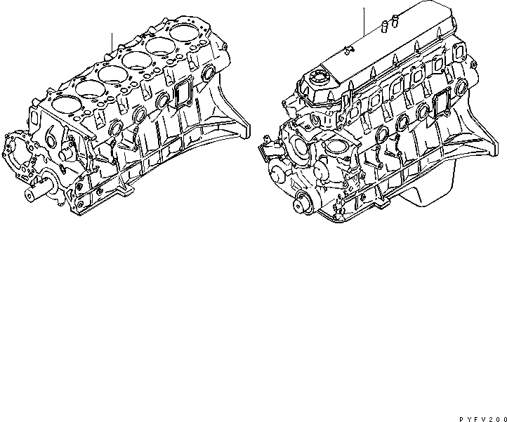 Схема запчастей Komatsu TB45-194-A - BARE И КОРОТК. ДВИГАТЕЛЬ ДВИГАТЕЛЬ