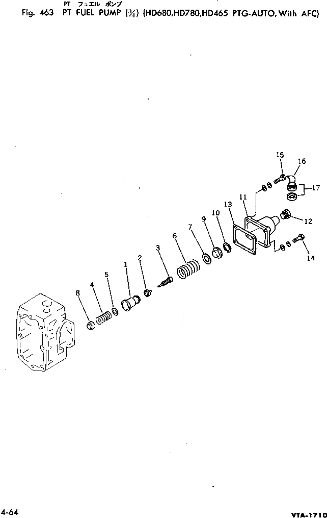 Схема запчастей Komatsu VTA-1710-1D - PT ТОПЛИВН. НАСОС (/) ТОПЛИВН. СИСТЕМА