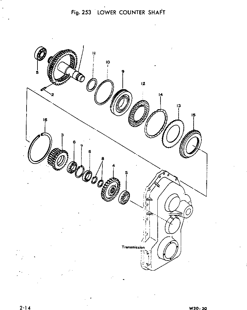 Схема запчастей Komatsu W20-1 - НИЖН. COUNTER ВАЛ ГИДРОТРАНСФОРМАТОР И ТРАНСМИССИЯ
