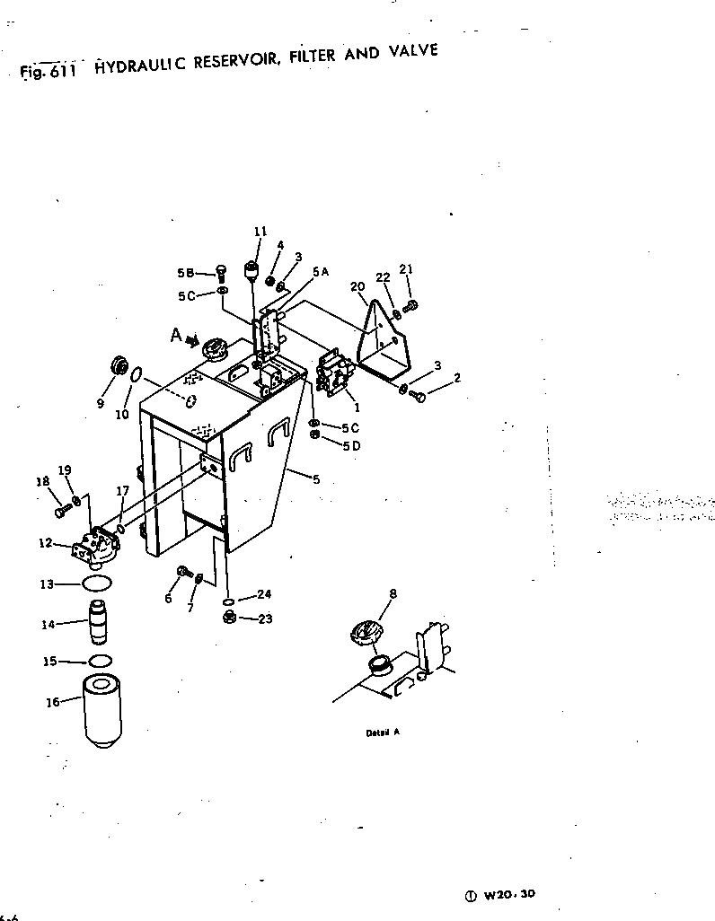 Схема запчастей Komatsu W20-1 - ГИДРАВЛ РЕЗЕРВУАР¤ ФИЛЬТР. И КЛАПАН ГИДРАВЛИКА