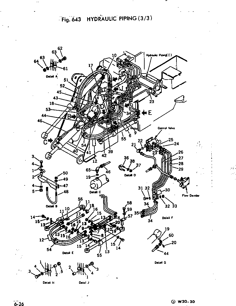 Схема запчастей Komatsu W20-1 - ГИДРАВЛ PIPNG (/) ГИДРАВЛИКА