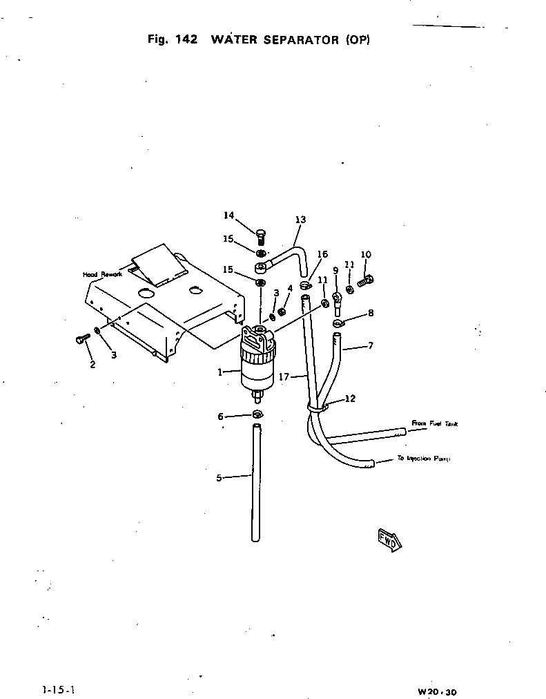 Схема запчастей Komatsu W30-1 - ВОДН. SEPERATOR (OP) КОМПОНЕНТЫ ДВИГАТЕЛЯ И ЭЛЕКТРИКА
