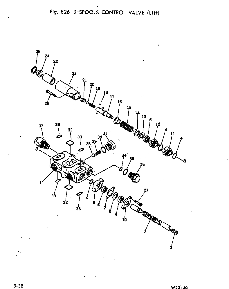 Схема запчастей Komatsu W30-1 - 3-Х СЕКЦИОНН.S УПРАВЛЯЮЩ. КЛАПАН (LIFT) ОПЦИОННЫЕ КОМПОНЕНТЫ