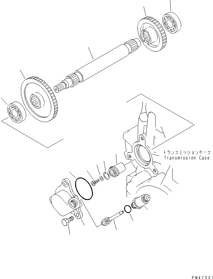 Схема запчастей Komatsu WA100-3-X - ТРАНСМИССИЯ (3 И 4 ПРИВОД)(№-) ТРАНСМИССИЯ