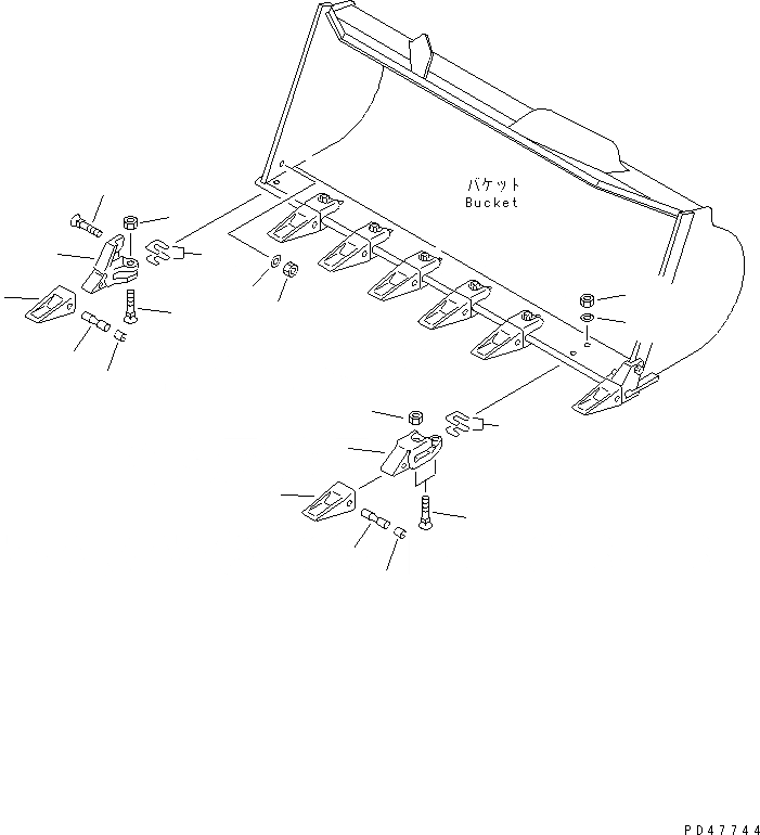 Схема запчастей Komatsu WA100-3-X - TIP TOOTH(№-) РАБОЧЕЕ ОБОРУДОВАНИЕ