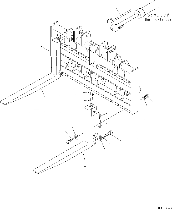 Схема запчастей Komatsu WA100-3-X - LUMBER ВИЛЫ(№-) РАБОЧЕЕ ОБОРУДОВАНИЕ