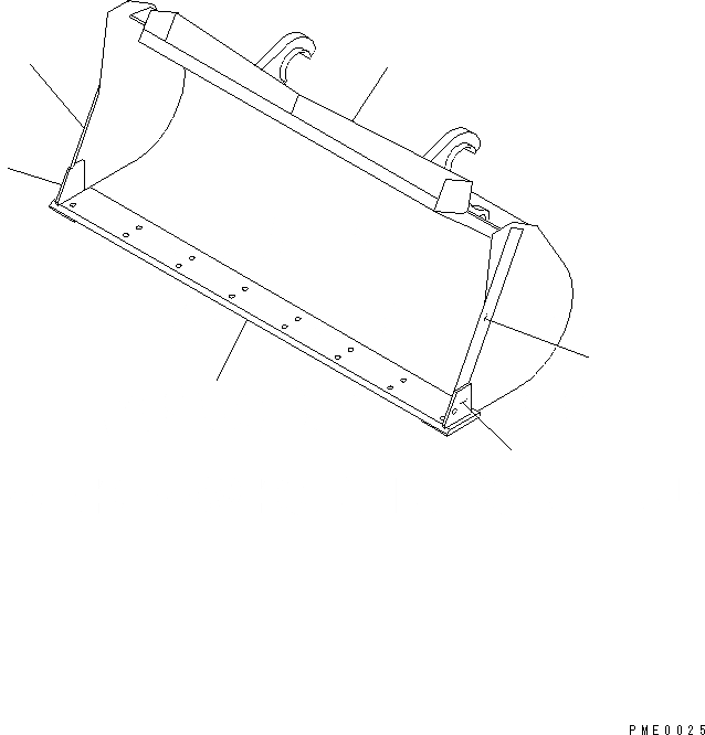 Схема запчастей Komatsu WA100-3-X - COUPLER КОВШ ДЛЯ ЛЕГК. МАТЕРИАЛОВ¤ .M (С НА БОЛТАХ РЕЖУЩ.    КРОМКА¤ .M)(№-) РАБОЧЕЕ ОБОРУДОВАНИЕ