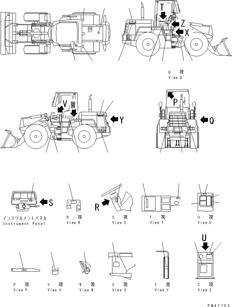 Схема запчастей Komatsu WA100-3-X - МАРКИРОВКА (С КАБИНОЙ) (ЯПОН.)(№-) МАРКИРОВКА¤ ИНСТРУМЕНТ И РЕМКОМПЛЕКТЫ