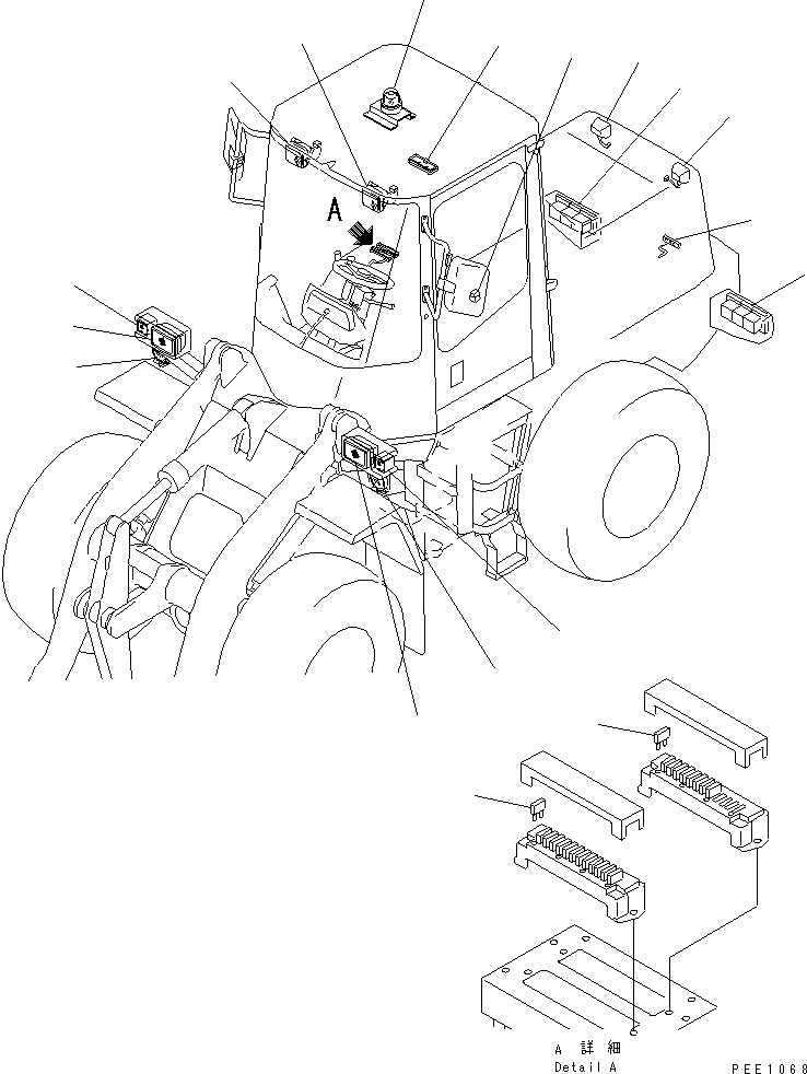 Схема запчастей Komatsu WA100-3-X - ОСВЕЩЕНИЕ И ПРЕДОХРАНИТЕЛЬ(№-) КАТАЛОГИ ЗЧ