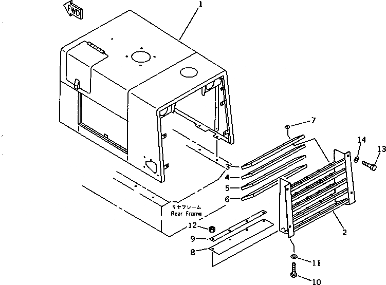 Схема запчастей Komatsu WA100-1 - NOISE ABATEMENT ЧАСТИ(№-) РАМА И ЧАСТИ КОРПУСА