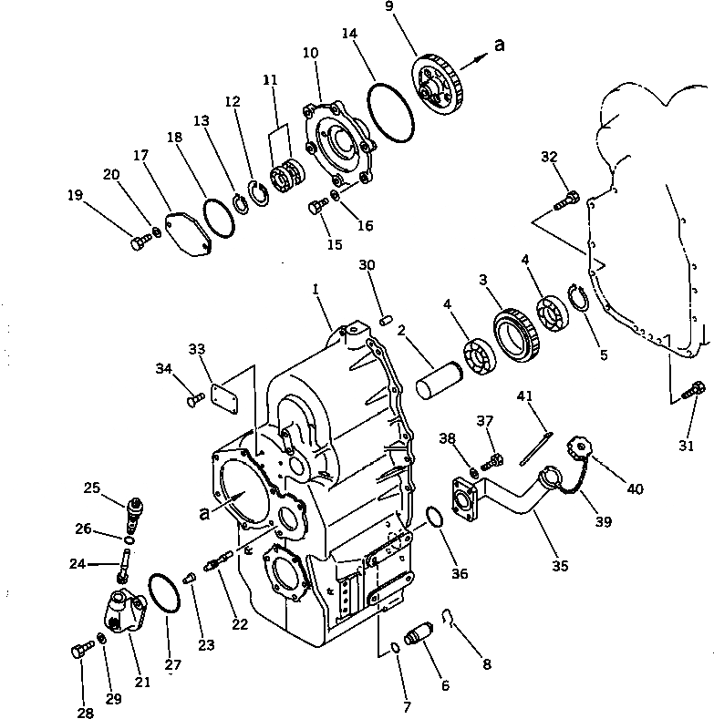 Схема запчастей Komatsu WA100-1 - КОРПУС ТРАНСМИССИИ (/) (TBG/ABE СПЕЦ-Я.)(№-) СПЕЦ. APPLICATION ЧАСТИ