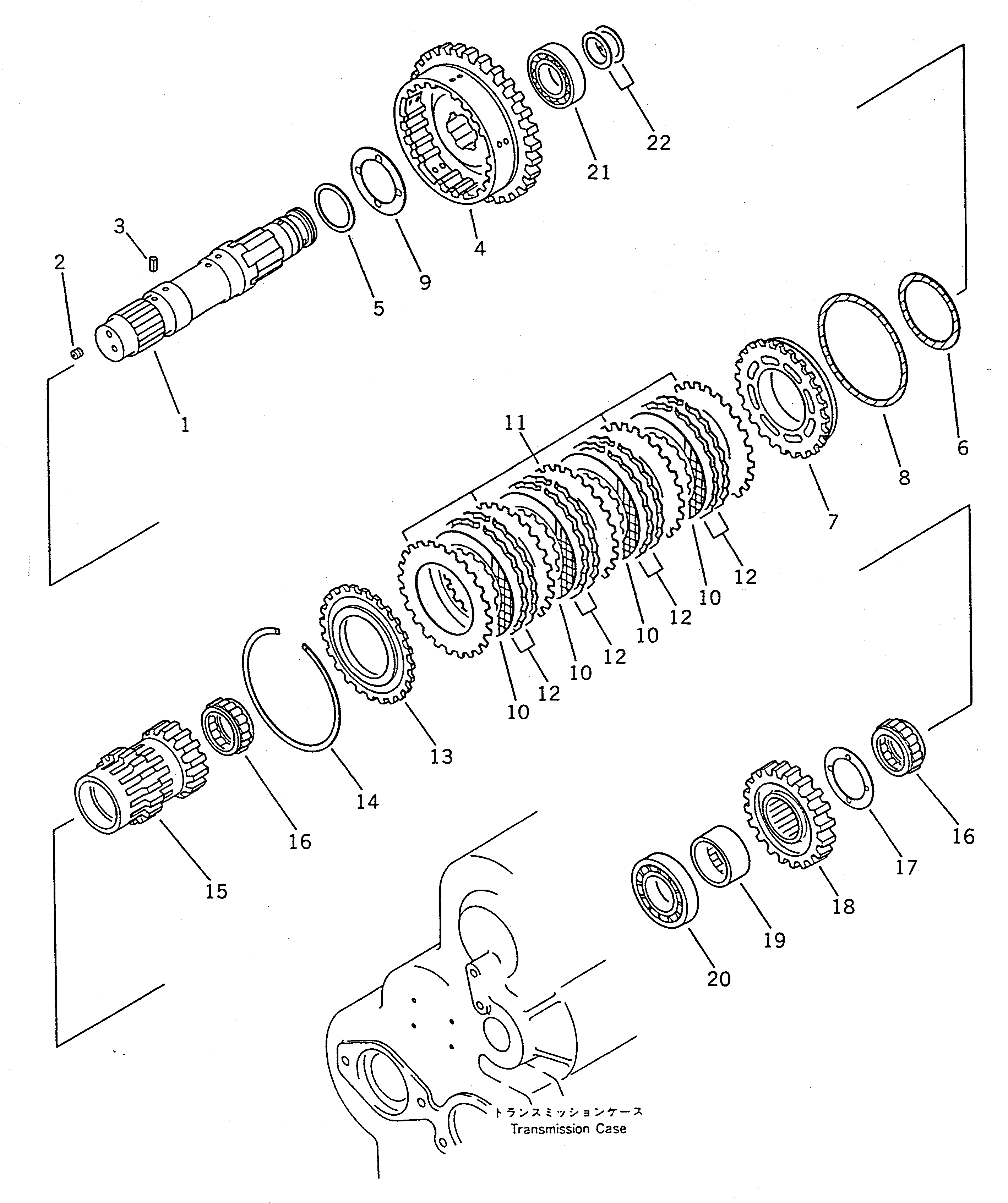 Схема запчастей Komatsu WA100-1 - ТРАНСМИССИЯ (1 МУФТА)(№-9999) ТРАНСМИССИЯ