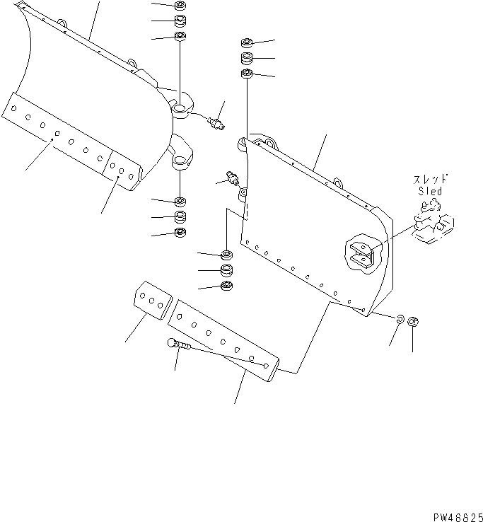 Схема запчастей Komatsu WA100-3-XW - MULTI ОТВАЛ (SLIDE ТИП) (/) (ОТВАЛ)(№-) СПЕЦ. APPLICATION ЧАСТИ