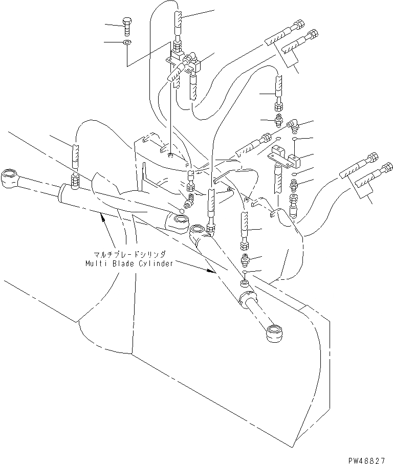 Схема запчастей Komatsu WA100-3-XW - MULTI ОТВАЛ (/) (ЦИЛИНДР ОТВАЛА ЛИНИЯ)(№-) СПЕЦ. APPLICATION ЧАСТИ