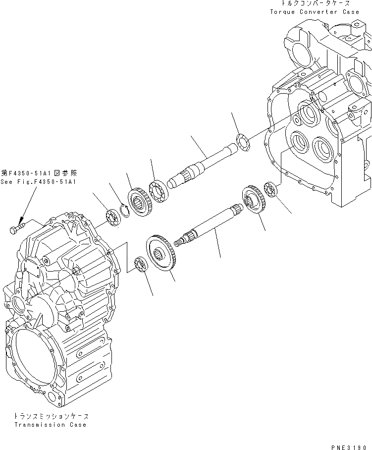 Схема запчастей Komatsu WA100-3-HW - ТРАНСМИССИЯ (ВХОДН. ВАЛ И 3 И 4 ПРИВОД) ГИДРОТРАНСФОРМАТОР И ТРАНСМИССИЯ