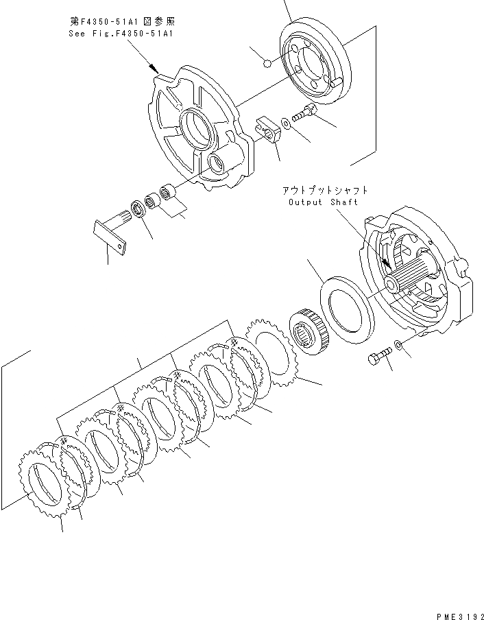 Схема запчастей Komatsu WA100-3-HW - ТРАНСМИССИЯ (СТОЯНОЧНЫЙ ТОРМОЗ) ГИДРОТРАНСФОРМАТОР И ТРАНСМИССИЯ