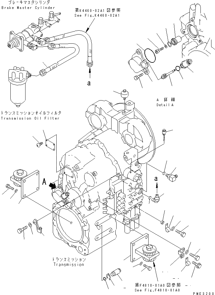 Схема запчастей Komatsu WA100-3-HW - ТРАНСМИССИЯ (АКСЕССУАРЫ)(№-()) ГИДРОТРАНСФОРМАТОР И ТРАНСМИССИЯ