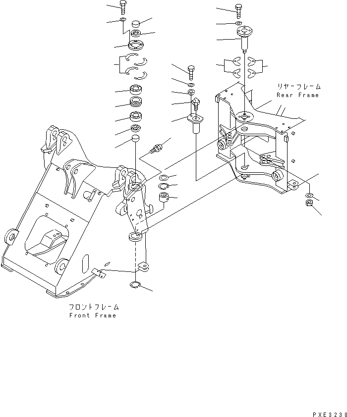 Схема запчастей Komatsu WA100-3-HW - HINGE ПАЛЕЦ ОСНОВНАЯ РАМА И ЕЕ ЧАСТИ