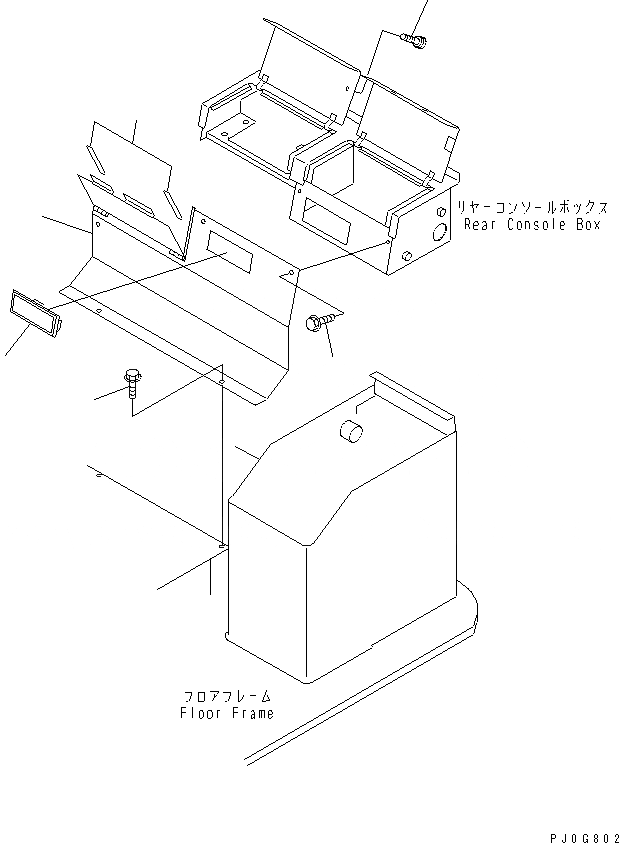 Схема запчастей Komatsu WA100-3-HW - ПОЛ (ЗАДН. КОНСОЛЬ COVER) (С КОНДИЦИОНЕРОМ ИЛИ ОБОГРЕВАТЕЛЬ.) (С КАБИНОЙ ДЛЯ 2 ЧЕЛ. ТАХОГРАФ)(№-) КАБИНА ОПЕРАТОРА И СИСТЕМА УПРАВЛЕНИЯ